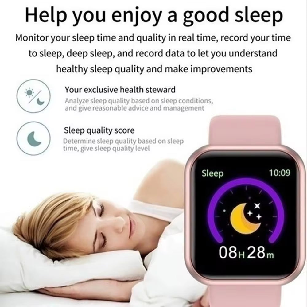Multifunctional Bluetooth Smartwatch for Men and Women - Y68 Model with Music, Fitness Tracking, Sports Features, and Sleep Monitoring