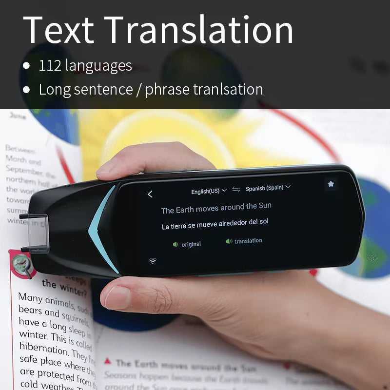 3.99-Inch Scan Reader Pen with Real-Time Language Translation, Instant Voice, Text, and Photo Translation, Featuring Collins Dictionary