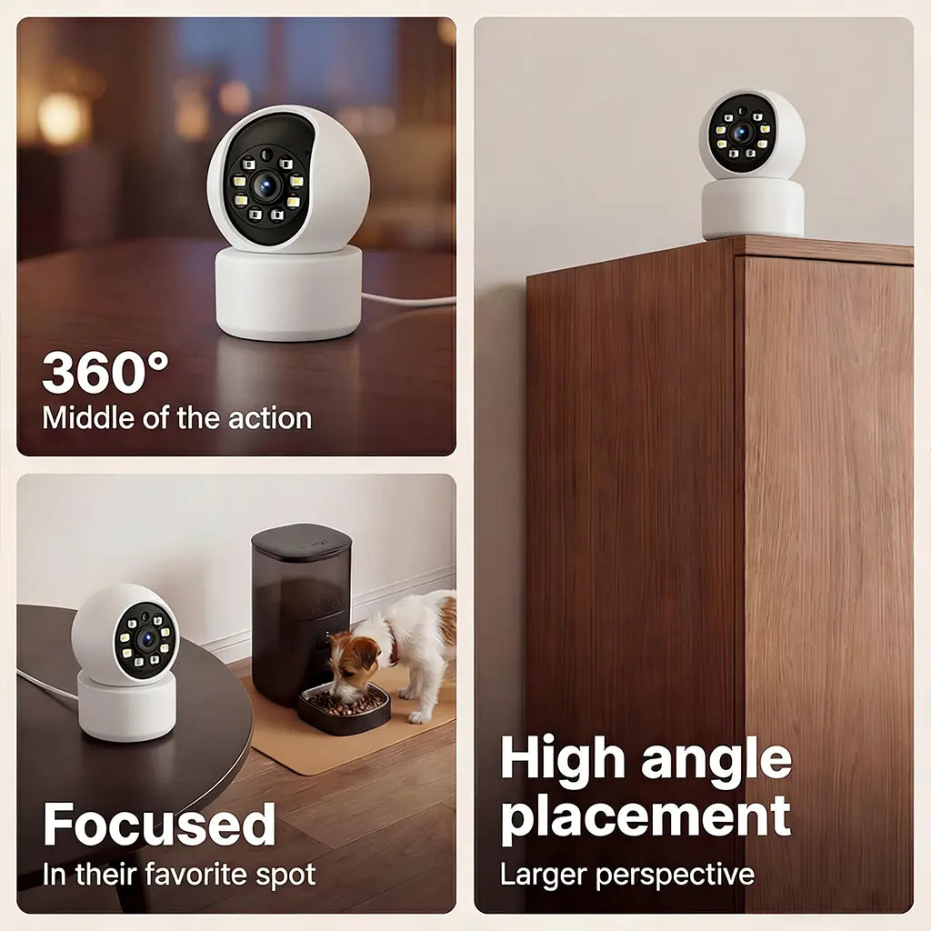 【Pet Monitoring】Hawkray Smart Pet Monitor for Multi-Pet Homes | 360° Coverage | 3MP 2K HD | AI Pet Recognition | 2-Way Audio & Home Security