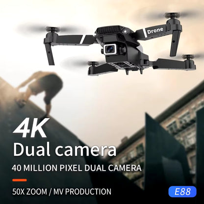 KDBFA 2024 E88 Pro WiFi FPV Drone with Wide Angle HD 4K/1080P Camera, Height Hold, Foldable Quadcopter, Ideal Gift for Enthusiasts