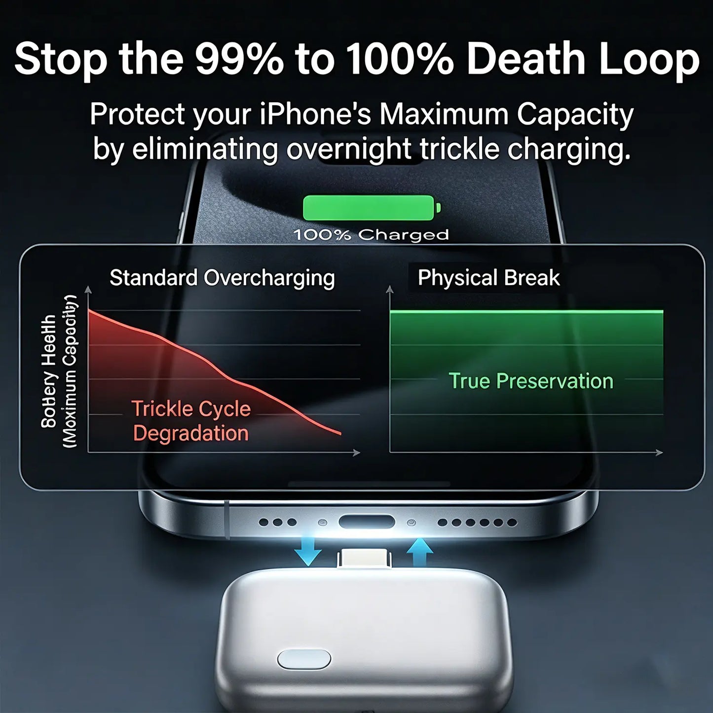 140W Physical-Disconnect Battery Guard, Auto&Self Eject Charger,Smart Auto-Stop Charging Accessory for Mobile Smartphones & Handheld Devices, Anti-Overcharge Protection for Safe Overnight Charging, Universal for Phones Laptops Tablets,Motherday Gift