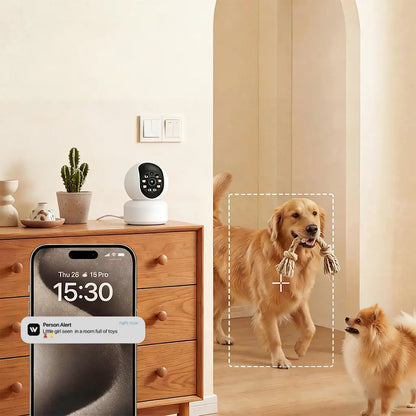 【Pet Monitoring】Hawkray Smart Pet Monitor for Multi-Pet Homes | 360° Coverage | 3MP 2K HD | AI Pet Recognition | 2-Way Audio & Home Security