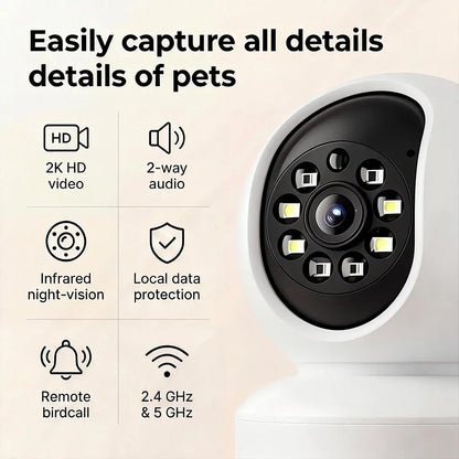 【Pet Monitoring】Hawkray Smart Pet Monitor for Multi-Pet Homes | 360° Coverage | 3MP 2K HD | AI Pet Recognition | 2-Way Audio & Home Security