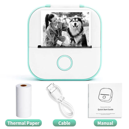 Portable Mini Thermal Printer T02 - Compact Pocket Label Maker for DIY Self-Adhesive Sticker Labels with Versatile Label Paper Compatibility